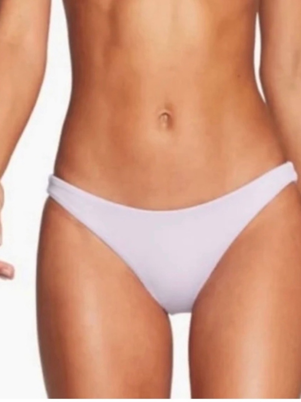 VITAMIN A SWIM LUCIANA CLASSIC CUT REVERSIBLE BIKINI BOTTOM IN SOFT LILAC MEDIUM